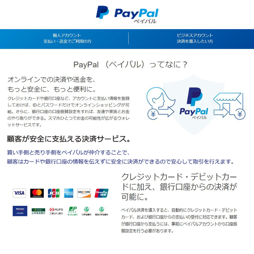 支払い方式--PayPalでのカードを使用できる